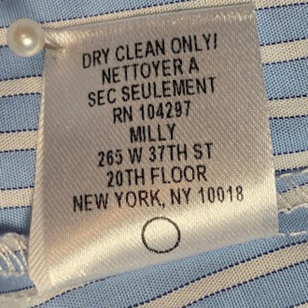 NWT MILLY "Michelle" Blue/White Stripe Bell Sleeve Blouse 8 - Picture 12 of 12